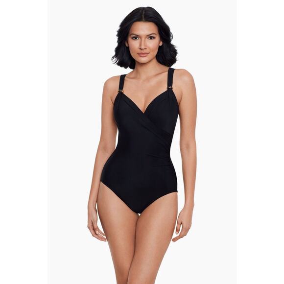 Miraclesuit Black One Piece Swimsuit with Sweetheart Neckline - Picture 2 of 6